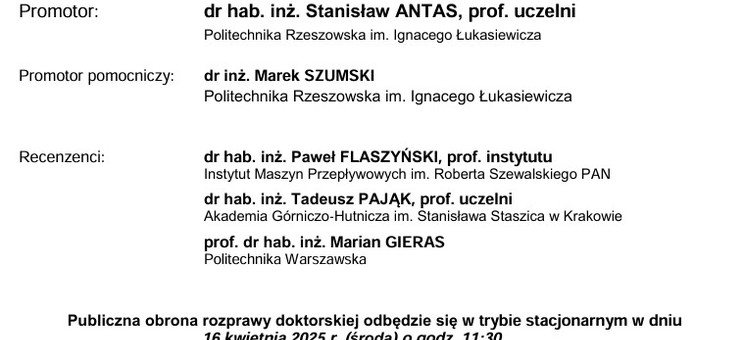 Zaproszenie na obronę rozprawy doktorskiej